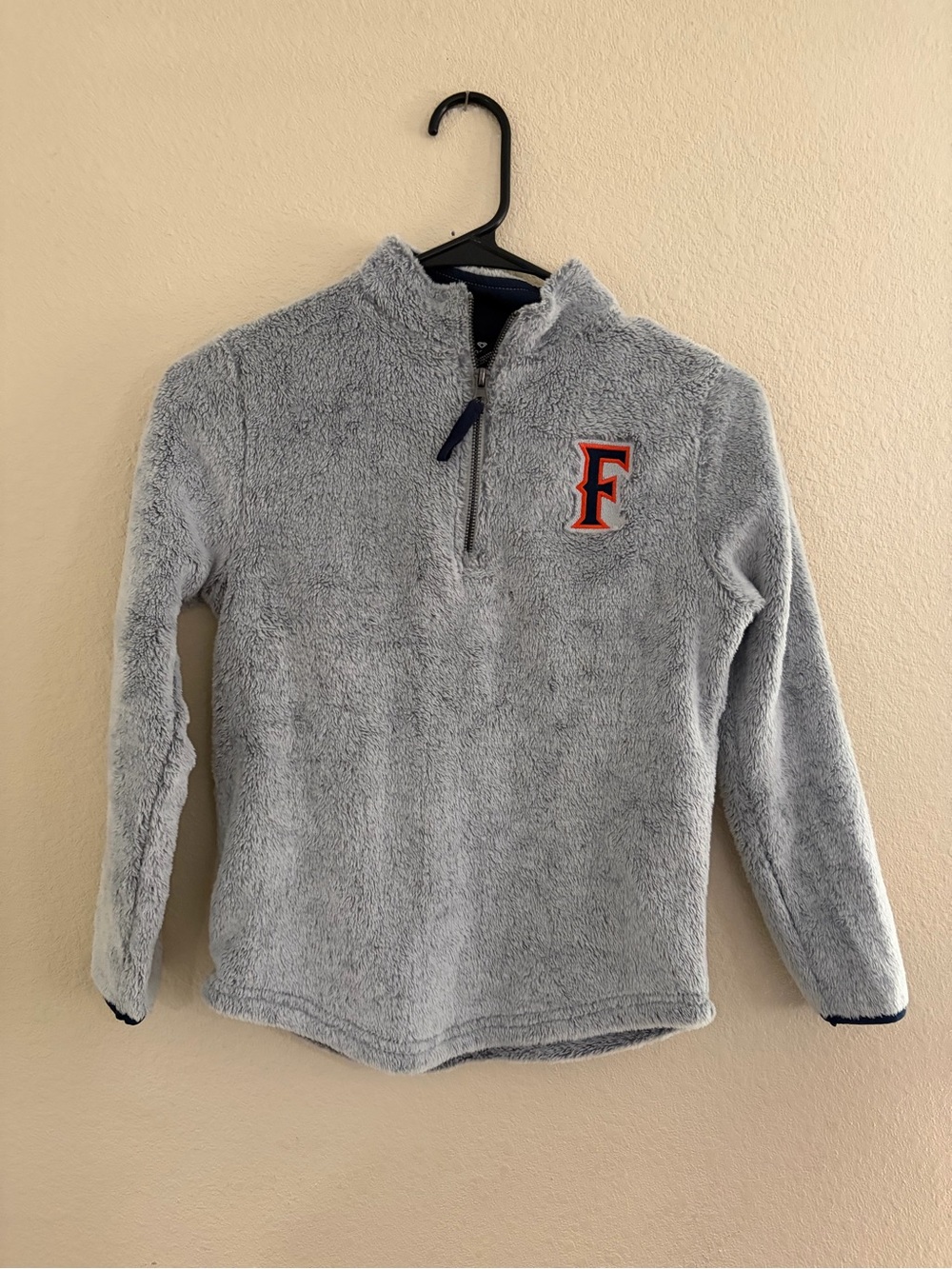 Cal State Fullerton Light Gray Plush Quarter-Zip kids Jacket
